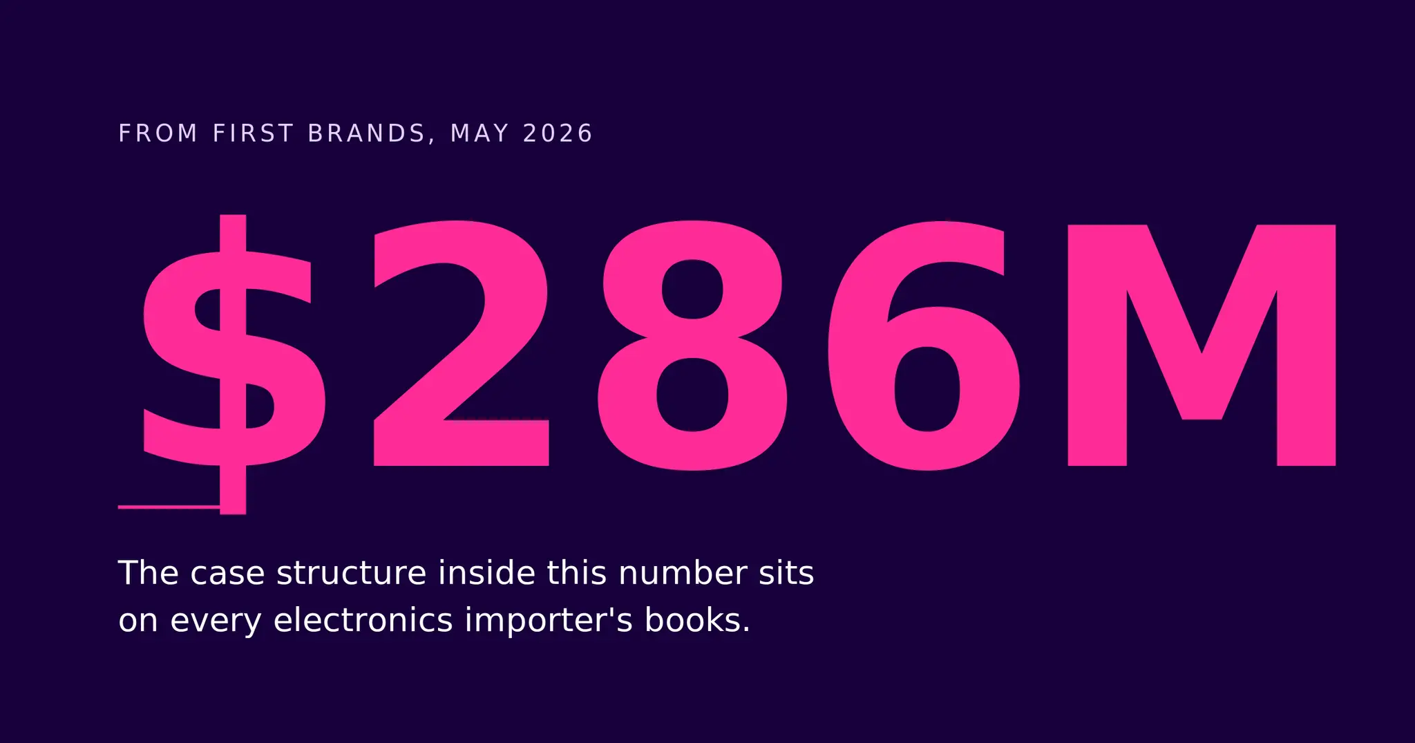 $286 Million From First Brands: The Same Case Structure Exists in Every Electronics Importer